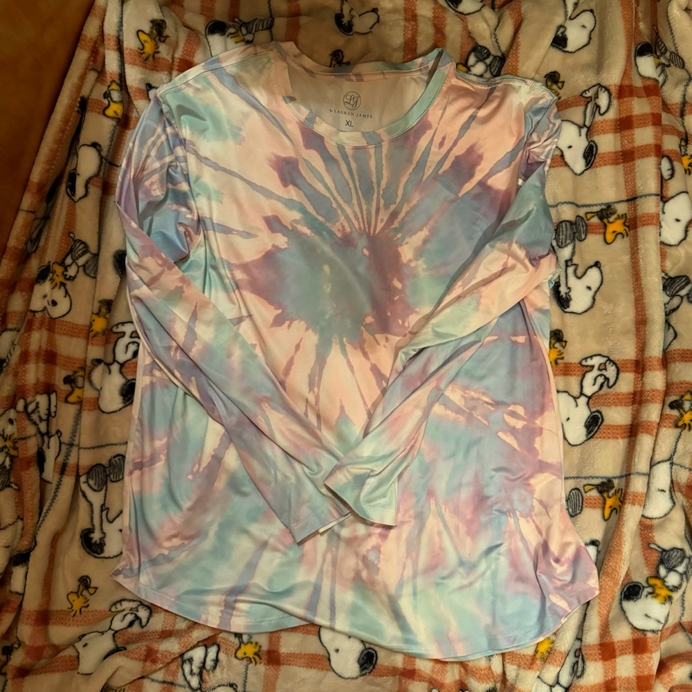 Lauren james tie dye long sleeve tee xl